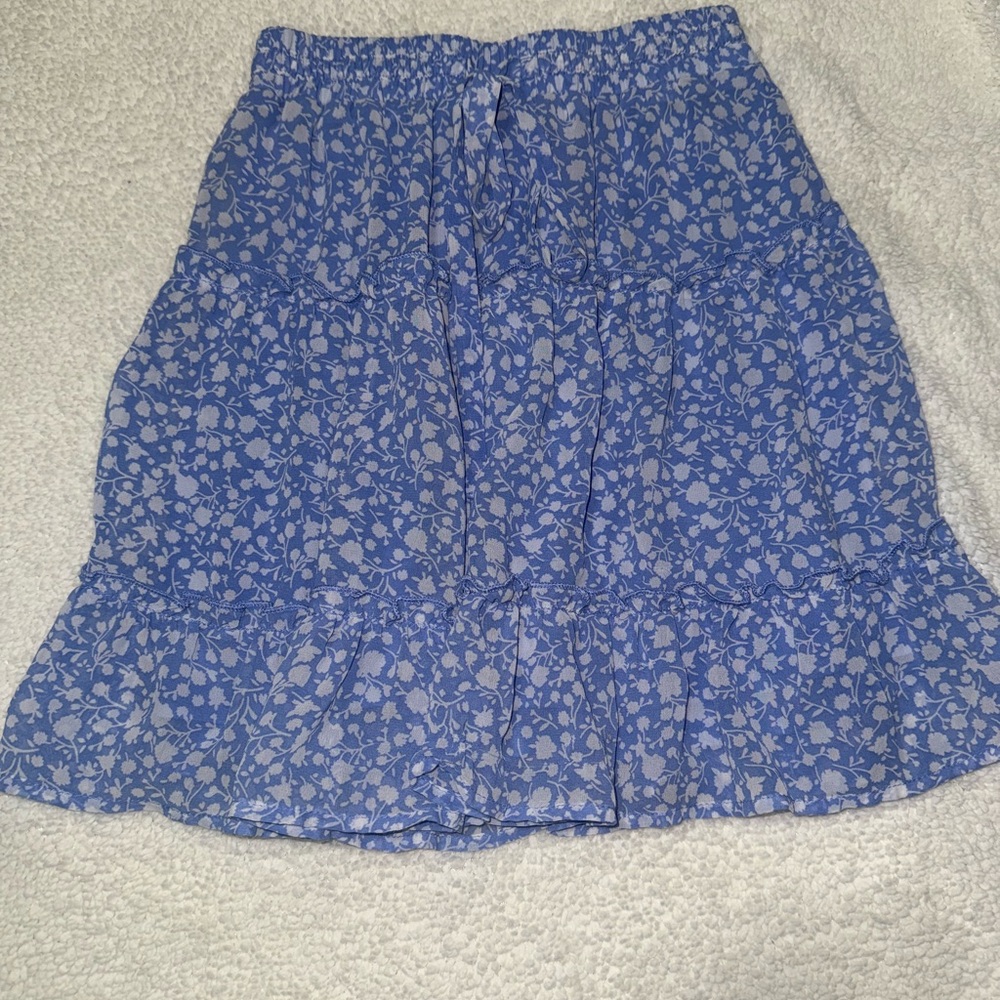 Sienna Sky Blue Floral A-Line Skirt
